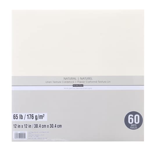 9 Packs: 60 ct. (540 total) Natural 12" x 12" Linen Texture Cardstock by Recollections™